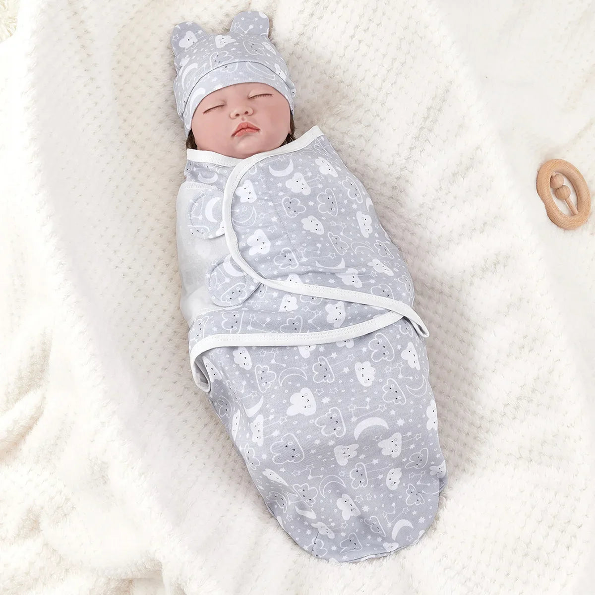 Gigoteuse d'Emmaillotage Pour Bébé - 0-3 Mois - 100% Coton
